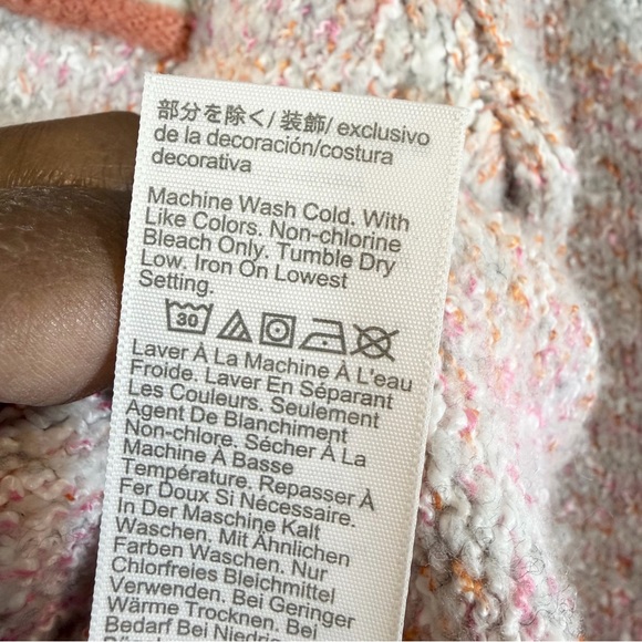 J. Crew Marled Sweater Lady Jacket Size S Pink Cream Orange Knit Preppy Spring - Picture 8 of 11